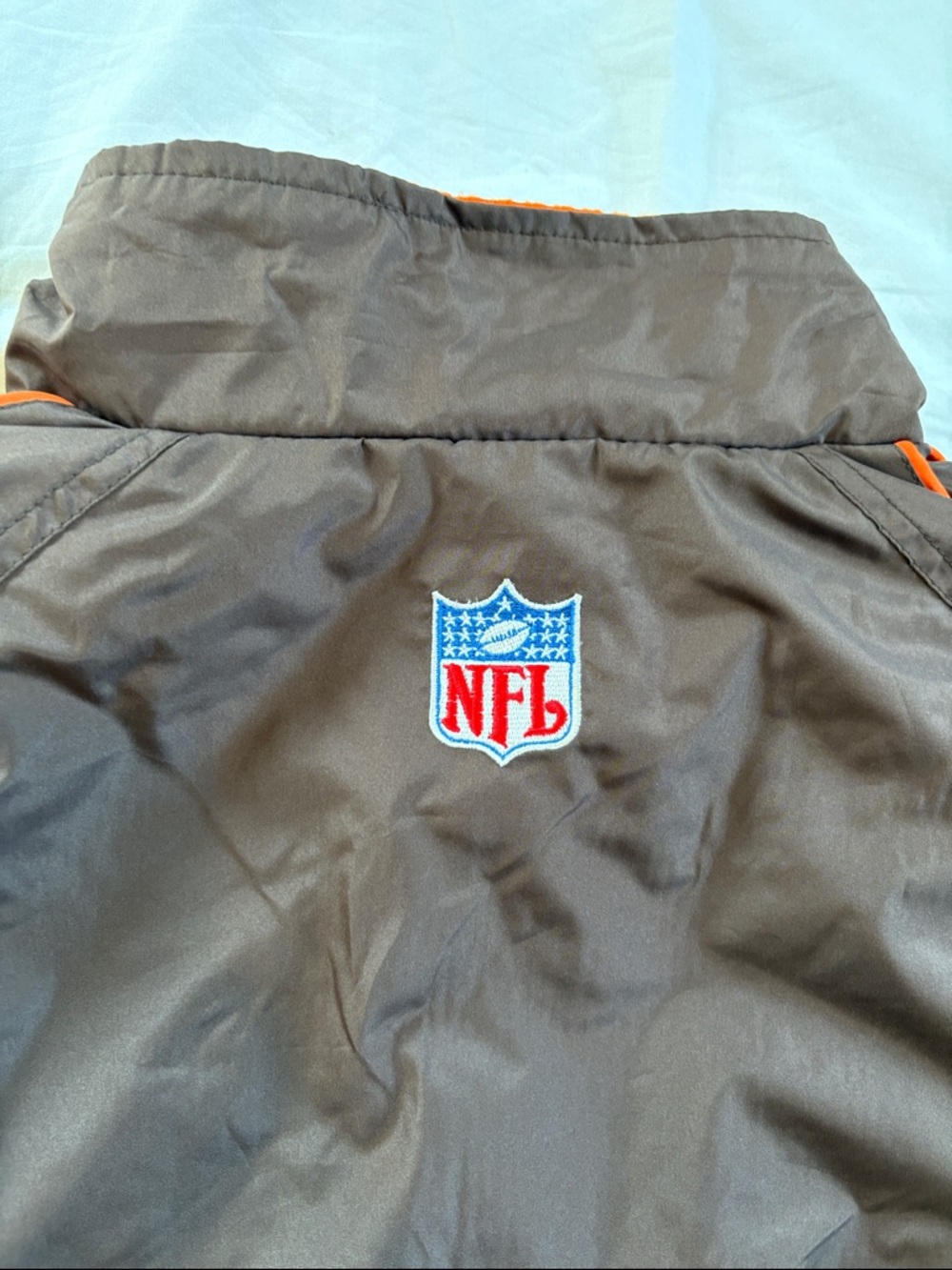 Vintage Puma Cleveland Browns Windbreaker Jacket with Orange Trim & Helmet Patch - Picture 9 of 14